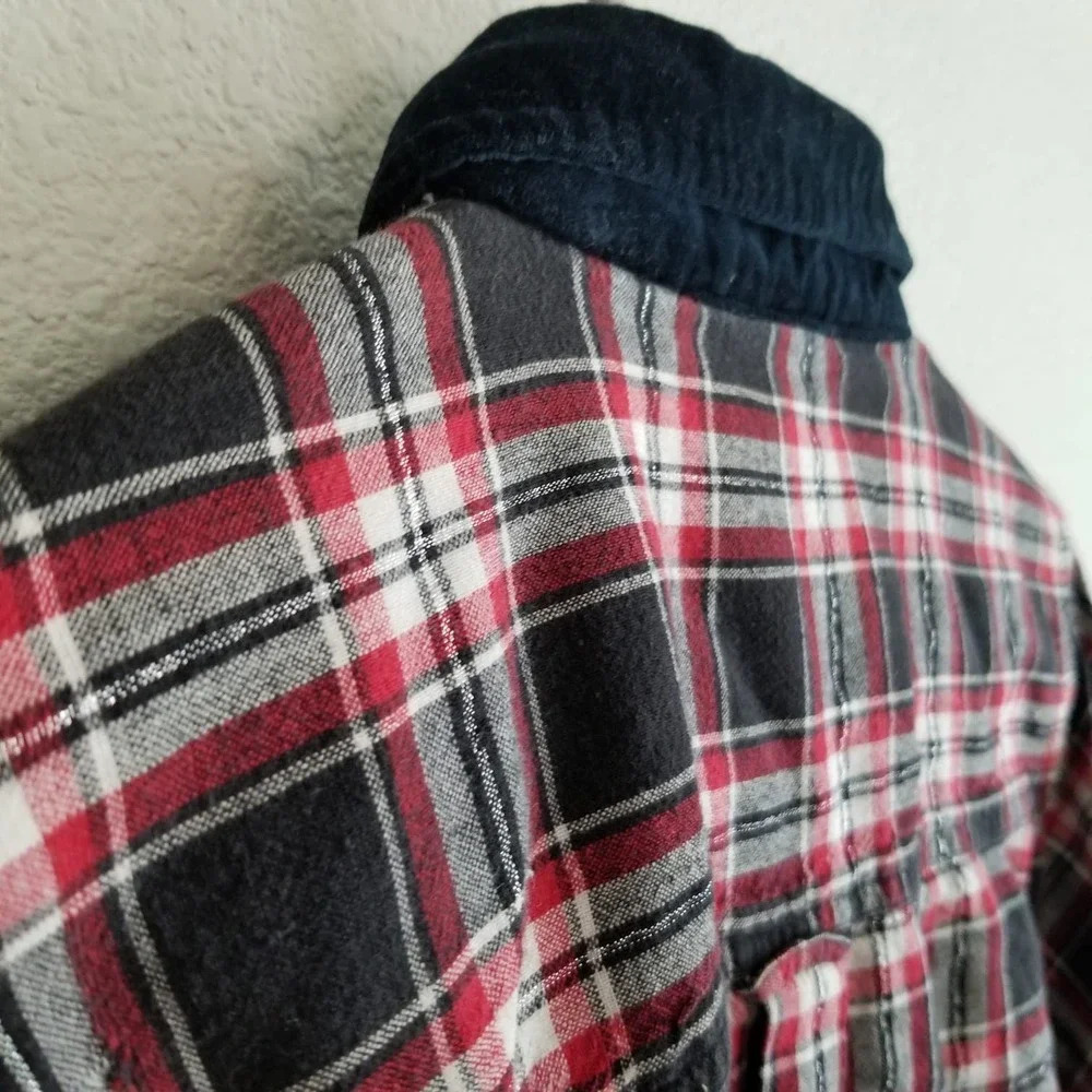 Vintage Bobbie Brooks Womens Button-Up Shirt Top L Cotton Plaid Long Sleeve - Picture 3 of 5